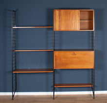 Load image into Gallery viewer, Retro Teak 1960s Mid Century Two Bay Ladder Shelving System