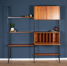 Load image into Gallery viewer, Retro Teak 1960s Mid Century Two Bay Ladder Shelving System