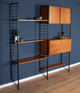 Retro Teak 1960s Mid Century Two Bay Ladder Shelving System