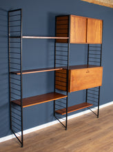 Load image into Gallery viewer, Retro Teak 1960s Mid Century Two Bay Ladder Shelving System