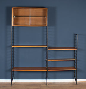 Retro Teak 1960s Mid Century Two Bag Ladder Shelving System Bookcase