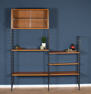 Retro Teak 1960s Mid Century Two Bag Ladder Shelving System Bookcase