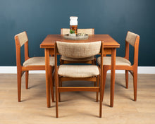 Load image into Gallery viewer, 1960s Retro Teak Danish Draw Leaf Extending Dining Table &amp; Four 4 Chairs By Erik Buch