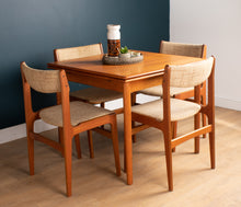 Load image into Gallery viewer, 1960s Retro Teak Danish Draw Leaf Extending Dining Table &amp; Four 4 Chairs By Erik Buch