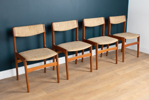 1960s Retro Teak Danish Draw Leaf Extending Dining Table & Four 4 Chairs By Erik Buch