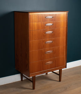 Retro 1960s Mid Century Tall Teak Chest Of Drawers By Homeworthy