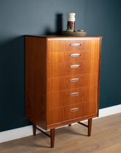 Load image into Gallery viewer, Retro 1960s Mid Century Tall Teak Chest Of Drawers By Homeworthy