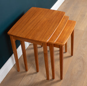 Retro Teak 1960s Mid Century Nest Of 3 Side Coffee Tables