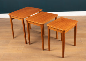 Retro Teak 1960s Mid Century Nest Of 3 Side Coffee Tables