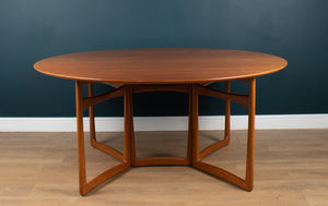 Retro Danish Mid Century Drop Leaf Teak Dining Table By Peter Hvidt & Orla Mølgaard Nielsen For France & Søn