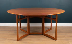 Retro Danish Mid Century Drop Leaf Teak Dining Table By Peter Hvidt & Orla Mølgaard Nielsen For France & Søn