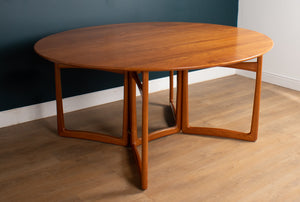 Retro Danish Mid Century Drop Leaf Teak Dining Table By Peter Hvidt & Orla Mølgaard Nielsen For France & Søn