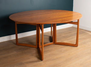 Retro Danish Mid Century Drop Leaf Teak Dining Table By Peter Hvidt & Orla Mølgaard Nielsen For France & Søn