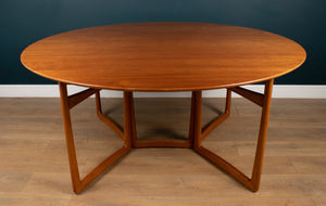 Retro Danish Mid Century Drop Leaf Teak Dining Table By Peter Hvidt & Orla Mølgaard Nielsen For France & Søn