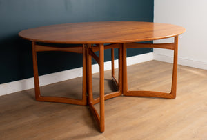 Retro Danish Mid Century Drop Leaf Teak Dining Table By Peter Hvidt & Orla Mølgaard Nielsen For France & Søn