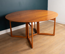 Load image into Gallery viewer, Retro Danish Mid Century Drop Leaf Teak Dining Table By Peter Hvidt &amp; Orla Mølgaard Nielsen For France &amp; Søn