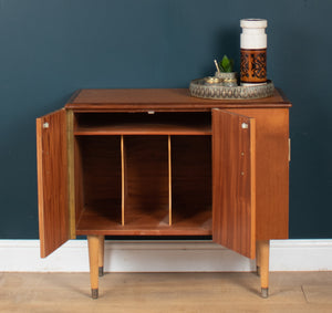 Retro Teak 1960s Mid-Century Danish Record Cabinet Bar