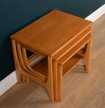 Load image into Gallery viewer, Retro Stateroom By Stonehill Teak Nest Of Three Side Coffee Tables