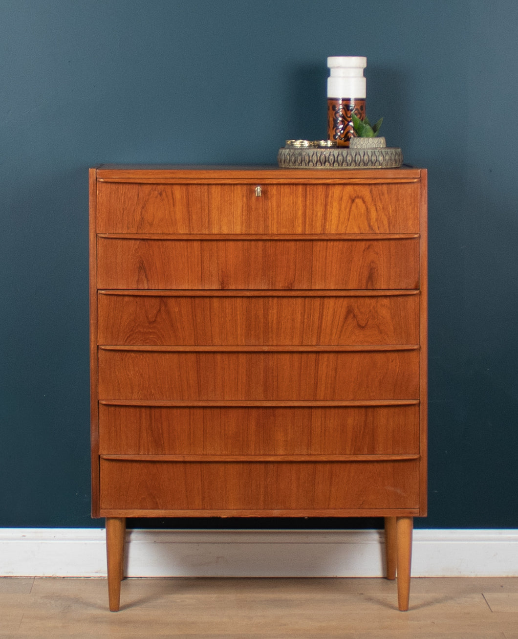 Retro Teak 1960s Danish Mid Century Chest Of Drawers