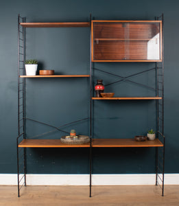 Retro Teak 1960s Danish String Wall Shelving System