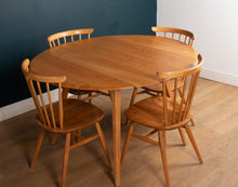 Load image into Gallery viewer, Vintage Retro Round Ercol Drop Leaf Dining Table &amp; Four Ercol Kitchen Chairs