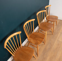 Load image into Gallery viewer, Vintage Retro Round Ercol Drop Leaf Dining Table &amp; Four Ercol Kitchen Chairs