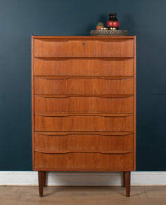 Reto Teak 1960s Tall Danish Chest Of Drawers Denmark Tallboy