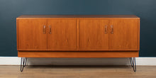 Load image into Gallery viewer, Long Restored Teak Retro 1960s G Plan Fresco Sideboard On Hairpin Legs