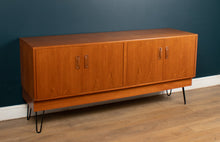 Load image into Gallery viewer, Long Restored Teak Retro 1960s G Plan Fresco Sideboard On Hairpin Legs