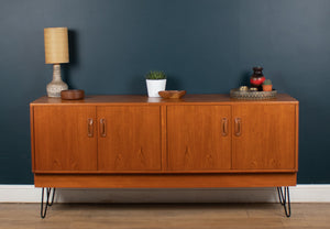 Long Restored Teak Retro 1960s G Plan Fresco Sideboard On Hairpin Legs