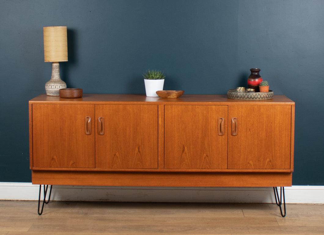 Long Restored Teak Retro 1960s G Plan Fresco Sideboard On Hairpin Legs