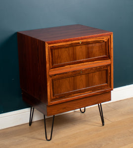 Restored Mid Century Danish Rosewood Sideboard Lamp Table Chest On Hairpin Legs