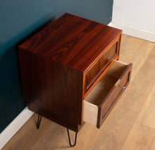 Load image into Gallery viewer, Restored Mid Century Danish Rosewood Sideboard Lamp Table Chest On Hairpin Legs