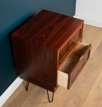 Load image into Gallery viewer, Restored Mid Century Danish Rosewood Sideboard Lamp Table Chest On Hairpin Legs