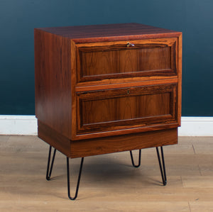 Restored Mid Century Danish Rosewood Sideboard Lamp Table Chest On Hairpin Legs