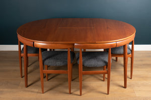 Retro 1960s Teak Hans Olsen "Roundette" Teak Dining Table & 6 For Frem Rølje