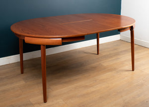 Retro 1960s Teak Hans Olsen "Roundette" Teak Dining Table & 6 For Frem Rølje