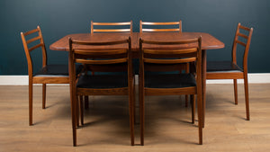 Retro Teak 1960s G Plan Fresco Dining Table & 6 Six Chairs By Victor Wilkins