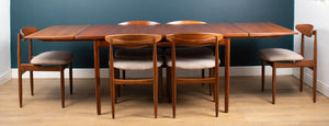 Retro Teak 1960s Extending Dining Table & Six 6 Chairs By LB Kofod Larsen