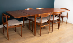 Retro Teak 1960s Extending Dining Table & Six 6 Chairs By LB Kofod Larsen