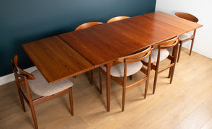 Retro Teak 1960s Extending Dining Table & Six 6 Chairs By LB Kofod Larsen