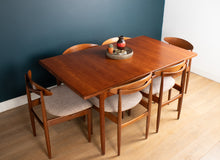 Load image into Gallery viewer, Retro Teak 1960s Extending Dining Table &amp; Six 6 Chairs By LB Kofod Larsen