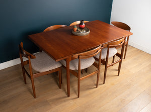 Retro Teak 1960s Extending Dining Table & Six 6 Chairs By LB Kofod Larsen