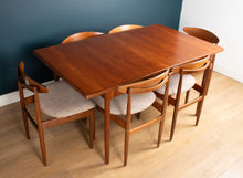 Load image into Gallery viewer, Retro Teak 1960s Extending Dining Table &amp; Six 6 Chairs By LB Kofod Larsen