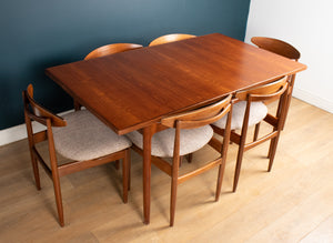 Retro Teak 1960s Extending Dining Table & Six 6 Chairs By LB Kofod Larsen