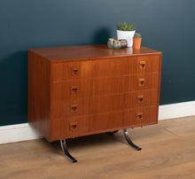 Load image into Gallery viewer, Retro Teak 1960s Danish Chest Of Drawers On Metal Legs