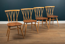 Load image into Gallery viewer, Retro Vintage Ercol Elm Model 384 Round Dining Table &amp; Four 376 Candlestick Chairs