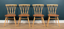 Load image into Gallery viewer, Retro Vintage Ercol Elm Model 384 Round Dining Table &amp; Four 376 Candlestick Chairs