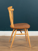 Load image into Gallery viewer, Retro Vintage Ercol Elm Model 384 Round Dining Table &amp; Four 376 Candlestick Chairs