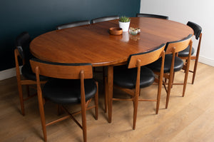 Retro Teak GPlan 1960s Fresco Dining Table & 8 Eight Chairs By Victor Wilkins